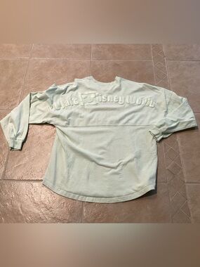 Walt Disney World Spirit Jersey Mint Green Sparkle Raised Lettering Large